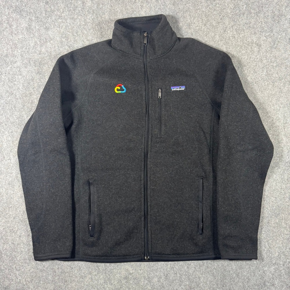 Patagonia Better Sweater Mens Medium Black Google Cloud Full Zip Jacket 25527